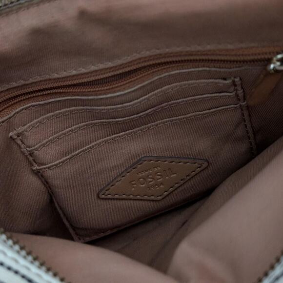 Vintage Fossil Striped Black & White Crossbody Bag - Picture 7 of 8